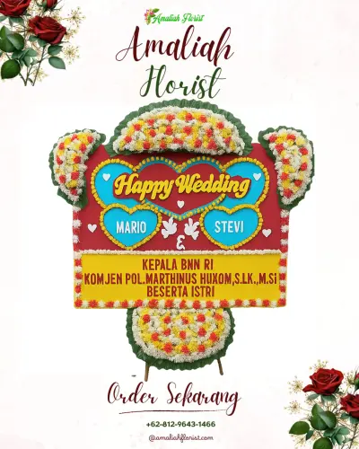 Karangan Papan Bunga Pernikahan di Sidangkal